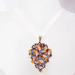 Pendant 65cm - Malvina Grapes-Salmon Organza - Pendant 65cm - Laiton bronze